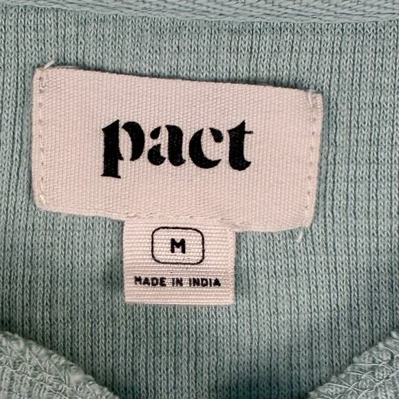 Pact Womens M Pastel Green Organic Cotton Waffle Knit Henley Thermal Top - Picture 3 of 8